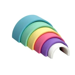 HOPTOYS Intervention Precoce*Arc-En-Ciel En Silicone Pastel X 6