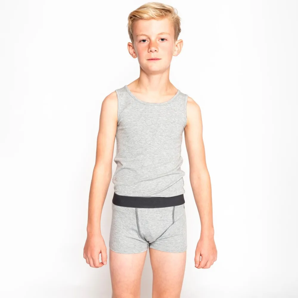 HOPTOYS Vêtements Besoins Spécifiques*Boxers Garcon Ultra Doux Gris - Lot De 2