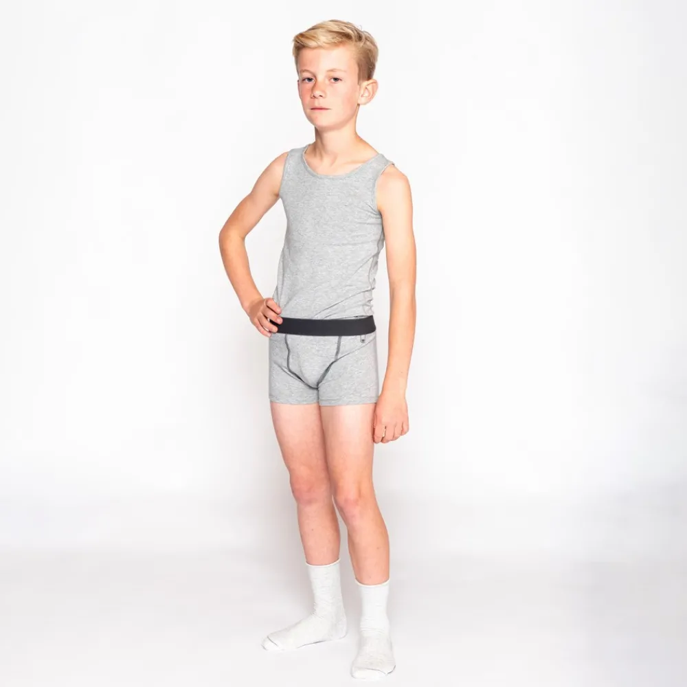 HOPTOYS Vêtements Besoins Spécifiques*Boxers Garcon Ultra Doux Gris - Lot De 2