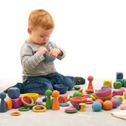 HOPTOYS Stimulation Sensorielle*Coffret De 84 Jouets En Bois Jumbo