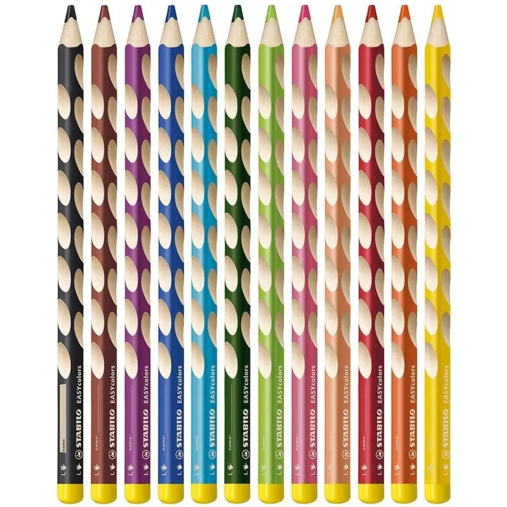 HOPTOYS Outils D'Adaptation Scolaire*Crayons De Couleur Easy Par 12