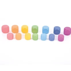 HOPTOYS Jeux Éducatifs Sensoriels*Cubes En Bois Arc-En-Ciel