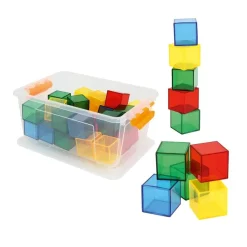 HOPTOYS Cycle 1 (Maternelle)<Cubes Transparents Arc-En-Ciel