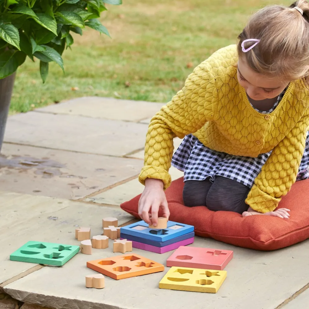 HOPTOYS 1er Éveil<Empileur De Formes En Bois Arc-En-Ciel