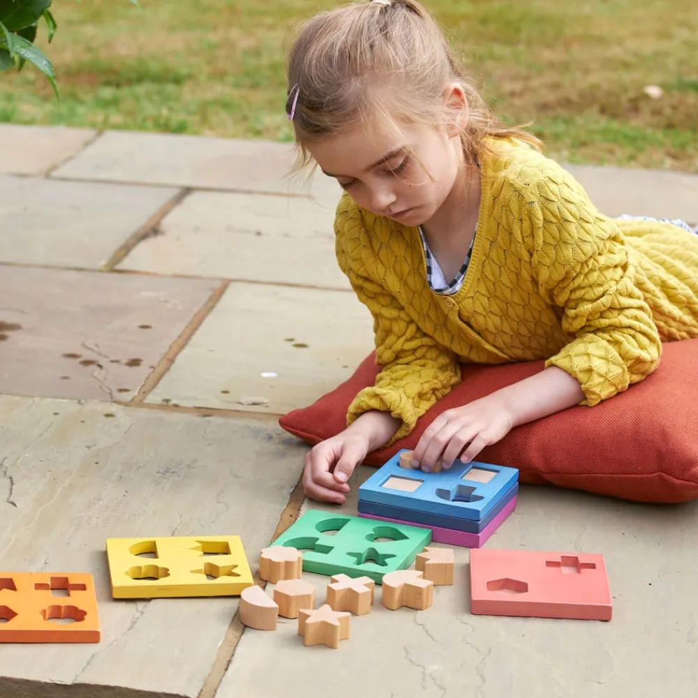 HOPTOYS 1er Éveil<Empileur De Formes En Bois Arc-En-Ciel