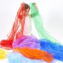 HOPTOYS Stimulation Sensorielle*Foulards Arc-En-Ciel Organza (Par 7)