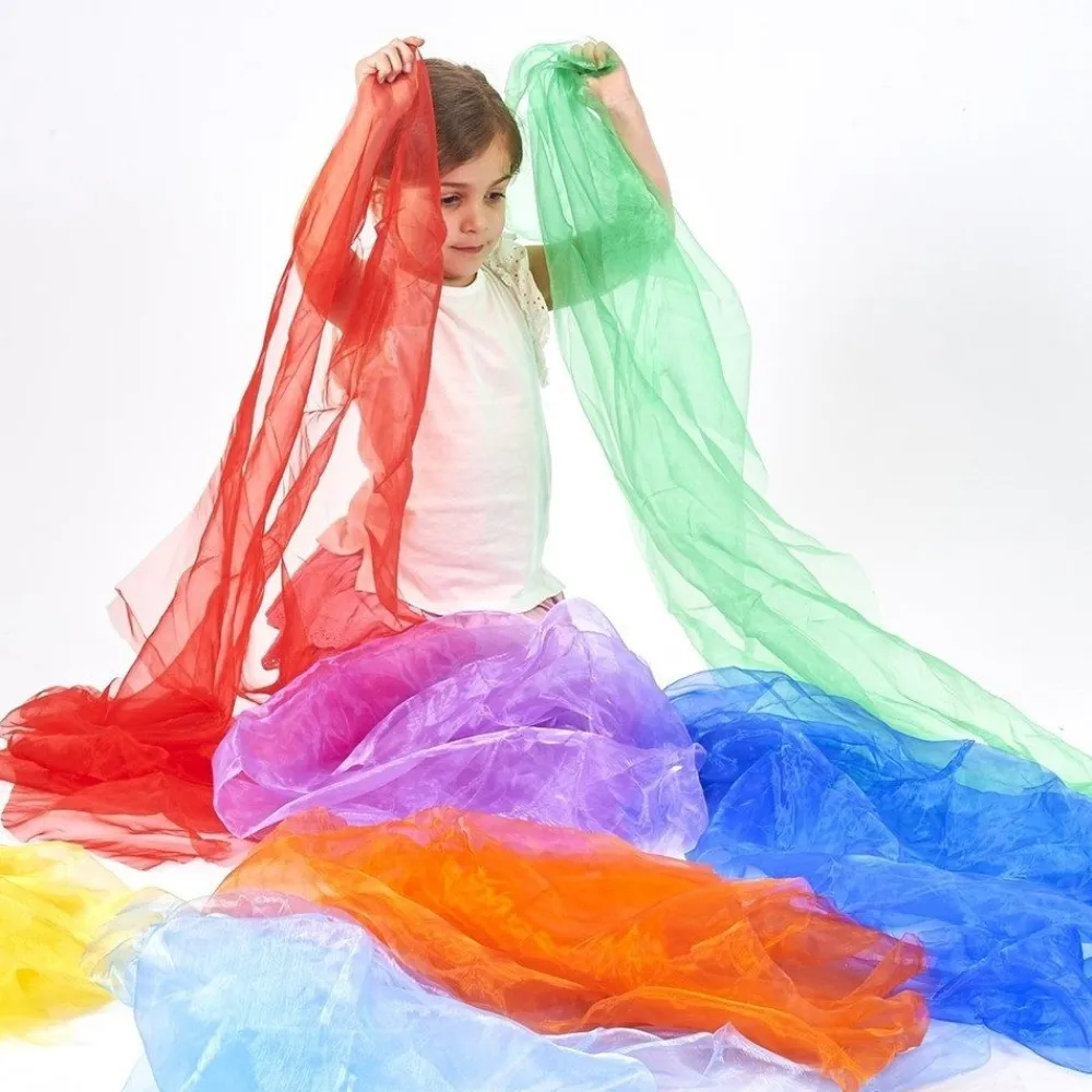 HOPTOYS Stimulation Sensorielle*Foulards Arc-En-Ciel Organza (Par 7)