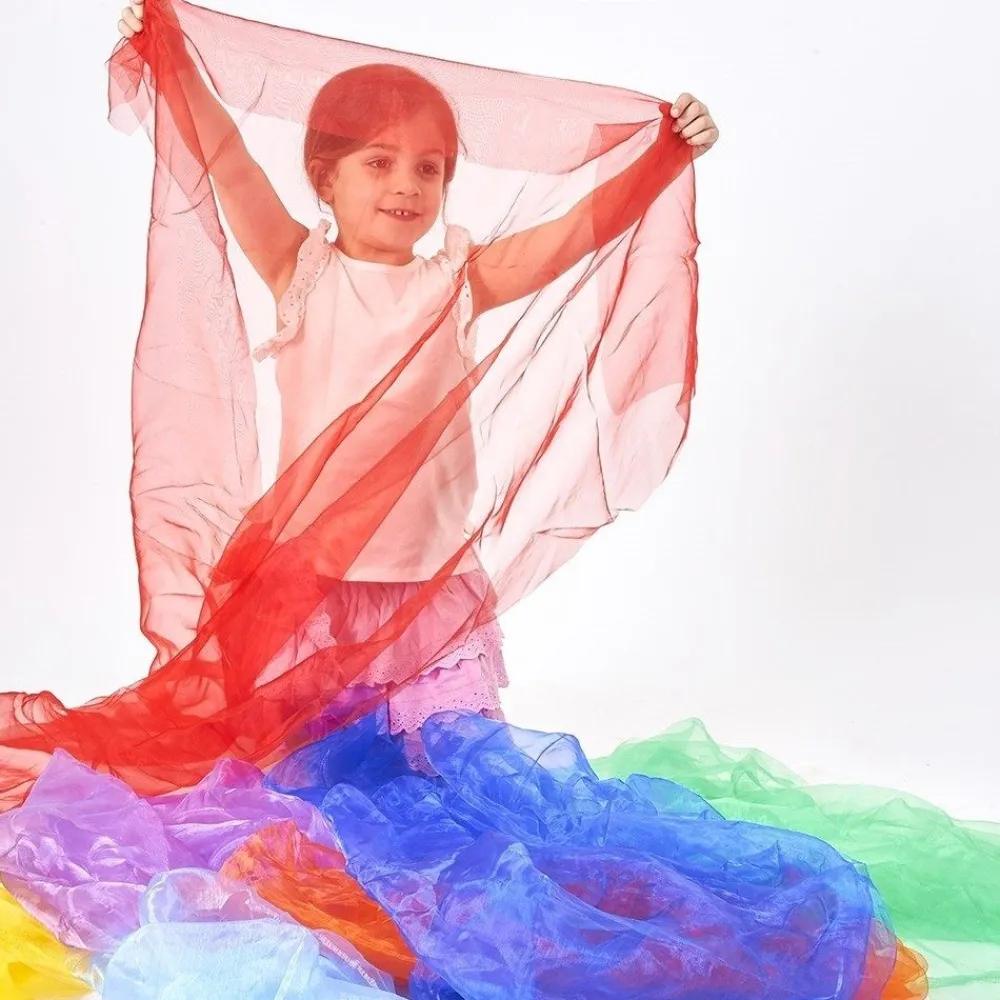 HOPTOYS Stimulation Sensorielle*Foulards Arc-En-Ciel Organza (Par 7)