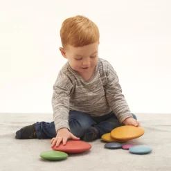 HOPTOYS Jeux Éducatifs Sensoriels*Galets En Bois Arc-En-Ciel X 7