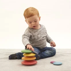 HOPTOYS Jeux Éducatifs Sensoriels*Galets En Bois Arc-En-Ciel X 7