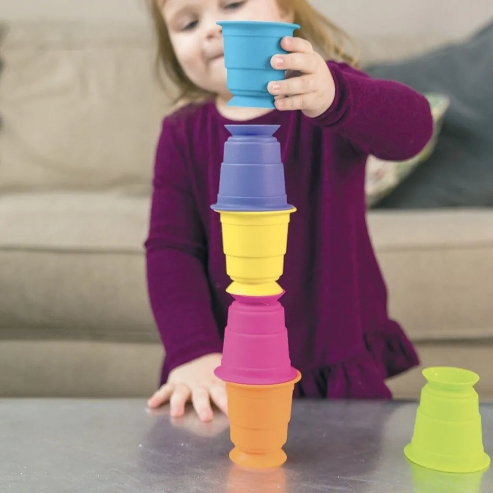 HOPTOYS Motricité Fine*Gobelets D'Empilage Ventouse Par 6