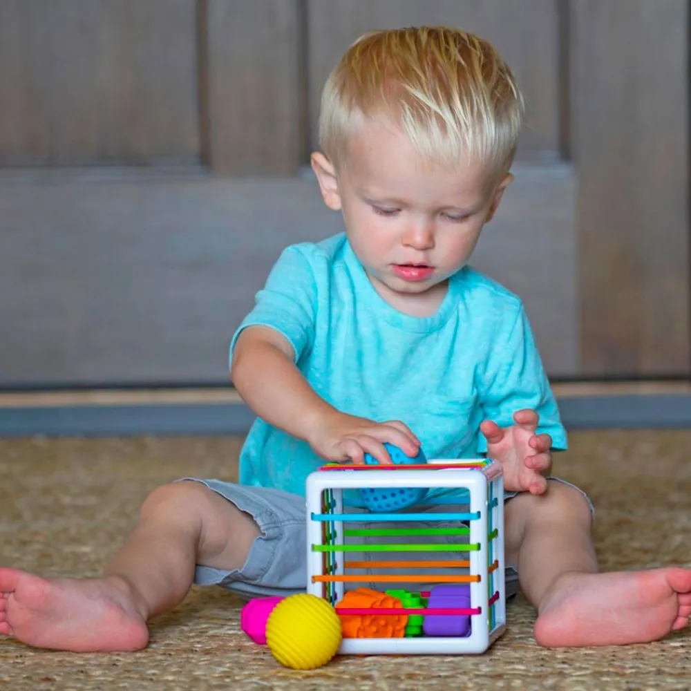 HOPTOYS 1er Éveil<Inny Bin - Cube A Formes Sensorielles