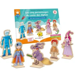 HOPTOYS Jeux Éducatifs*Les Cinq Personnages Du Conte Des Alphas