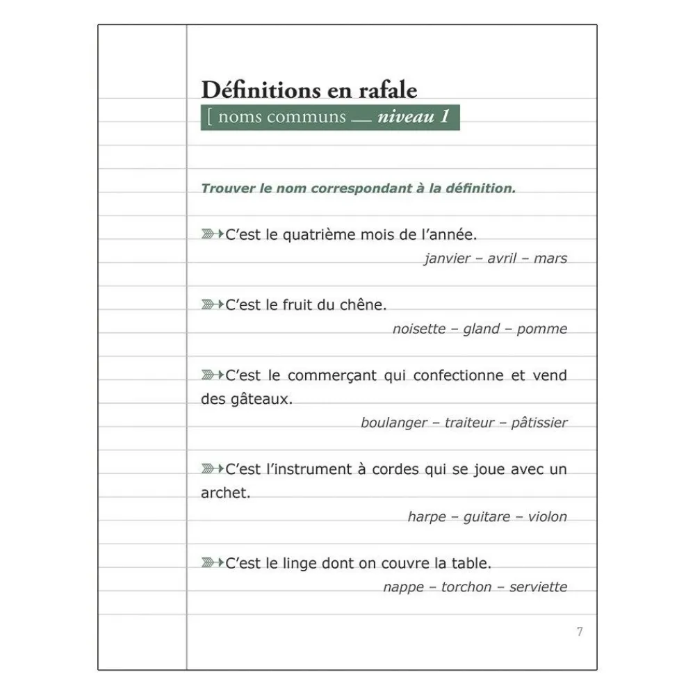 HOPTOYS Langage & Communication*Les P'Tits Cahiers Pour Cogiter – N°5 Definitions En Rafale