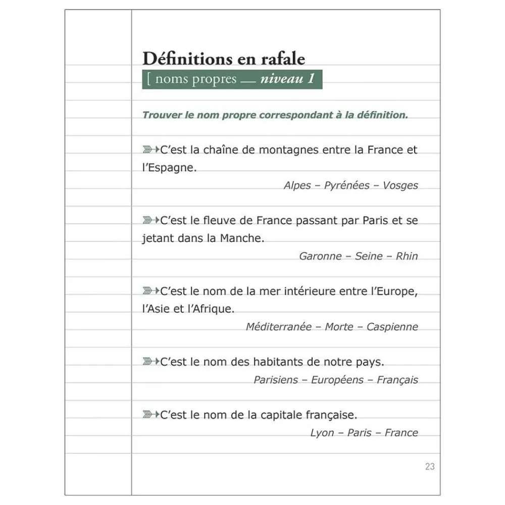 HOPTOYS Langage & Communication*Les P'Tits Cahiers Pour Cogiter – N°5 Definitions En Rafale