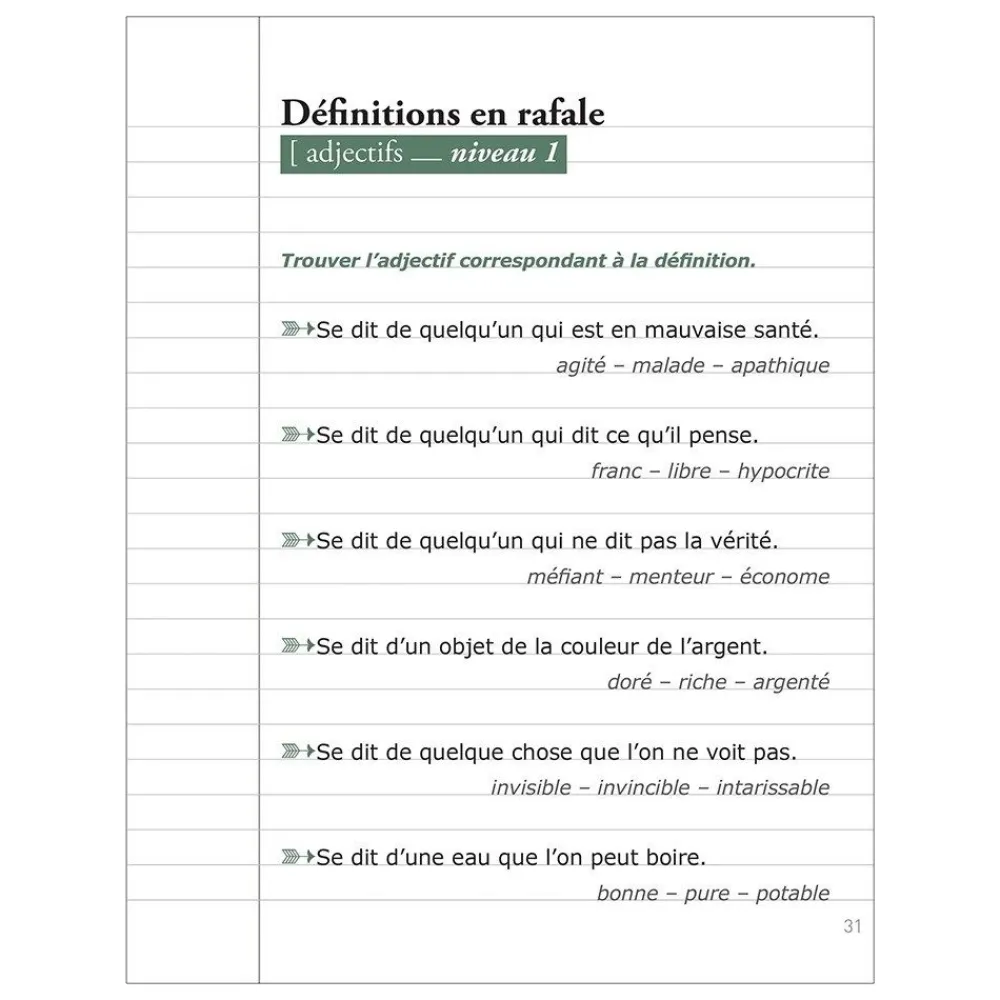HOPTOYS Langage & Communication*Les P'Tits Cahiers Pour Cogiter – N°5 Definitions En Rafale