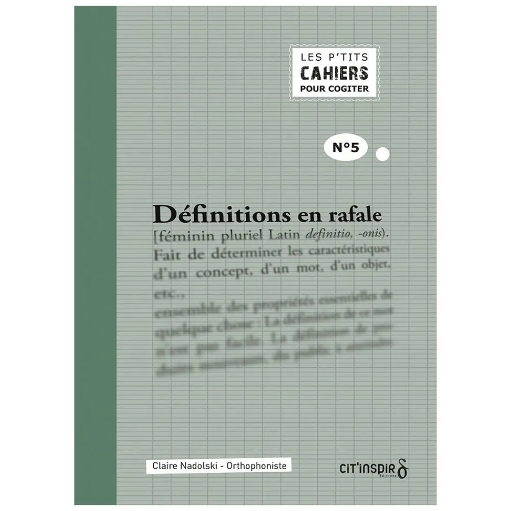 HOPTOYS ReÉducation Cognitive, Troubles Neurologiques<Les P'Tits Cahiers Pour Cogiter – N°5 Definitions En Rafale