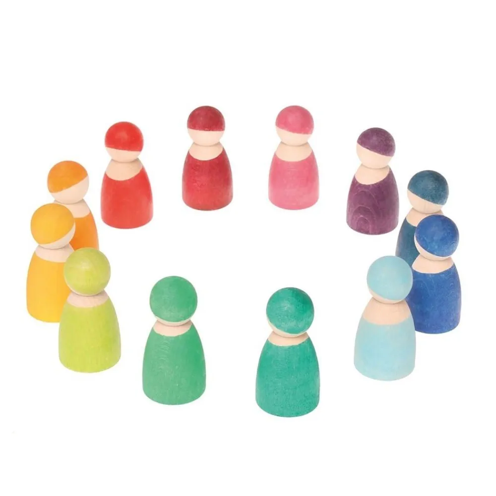 HOPTOYS Les Praxies<Lutins De Bois Multicolores Par 12
