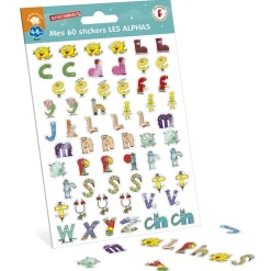 HOPTOYS Lecture<Mes 60 Stickers Les Alphas