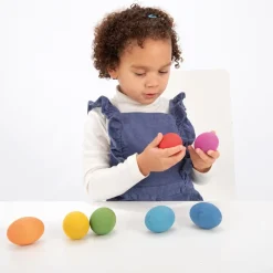 HOPTOYS Jeux Éducatifs Sensoriels*Oeufs En Bois Arc-En-Ciel X 7