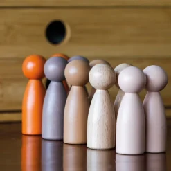 HOPTOYS Jeux Éducatifs Sensoriels*Personnages Bois Par 10