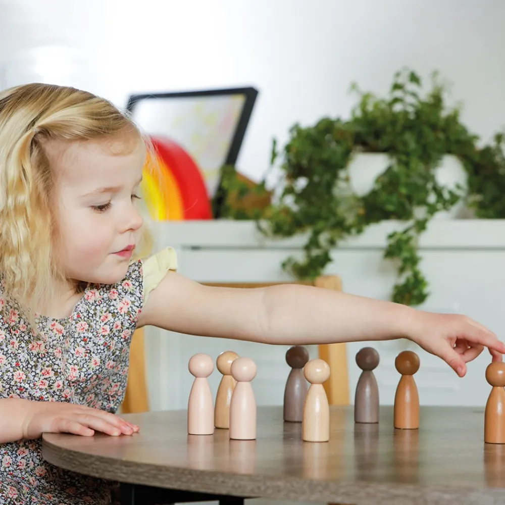 HOPTOYS Jeux Éducatifs Sensoriels*Personnages Bois Par 10
