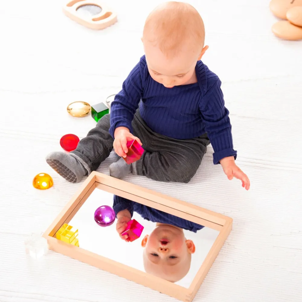 HOPTOYS 1er Éveil<Petit Plateau Miroir En Bois