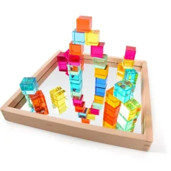 HOPTOYS Matériel Montessori & Reggio*Plateau Miroir 100 Gem Cubes