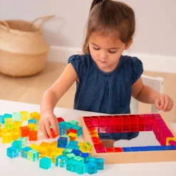 HOPTOYS Matériel Montessori & Reggio*Plateau Miroir 100 Gem Cubes