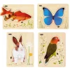HOPTOYS Jeux Éducatifs*Puzzle Bois Animaux Par 4