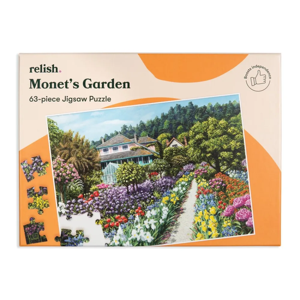 HOPTOYS Idees Cadeaux Pour Une Personne A Haut Potentiel*Puzzle Ergonomique Jardin De Monet - 63 Pieces