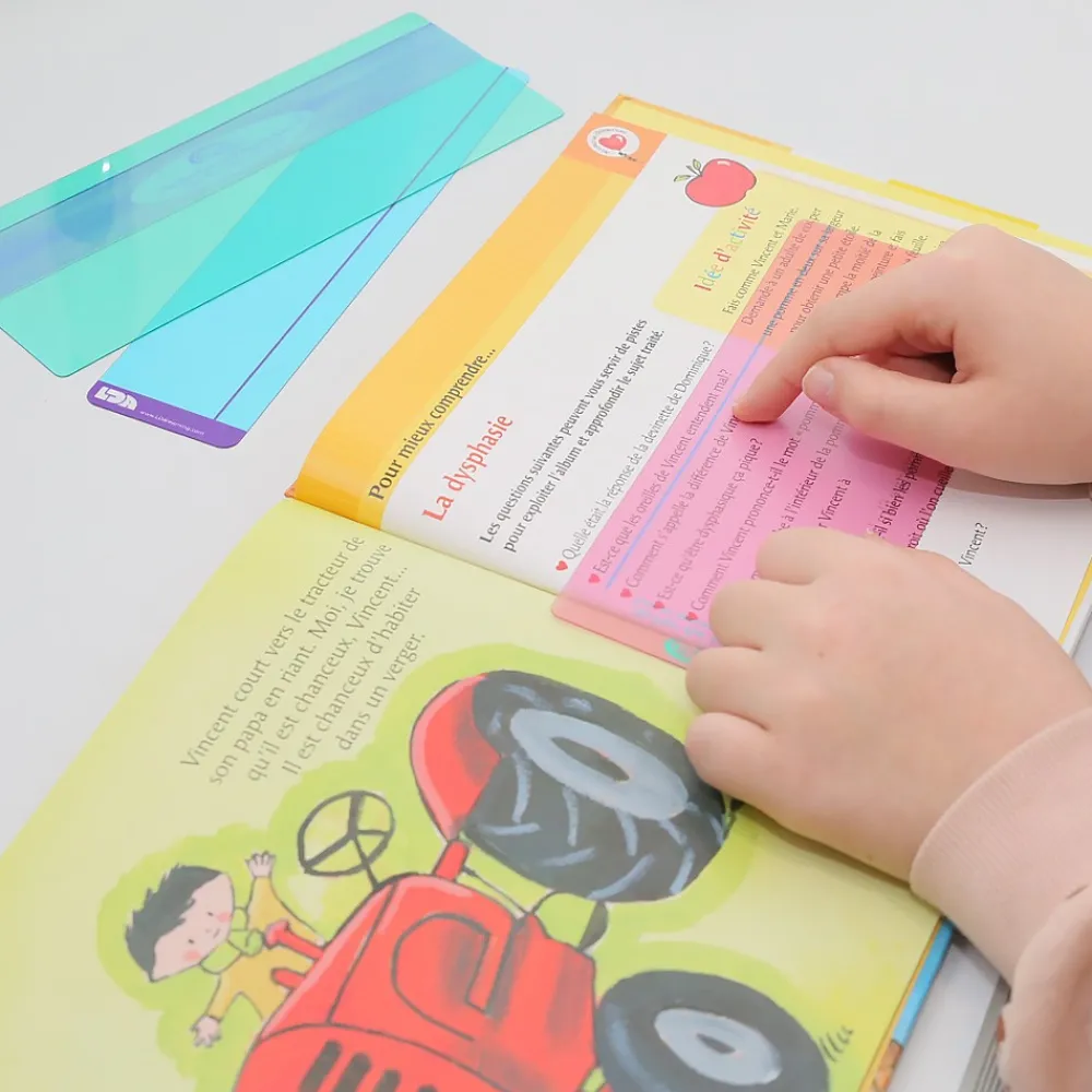 HOPTOYS Outils D'Adaptation Scolaire*Regles De Lecture Colorees - Souligner X 10