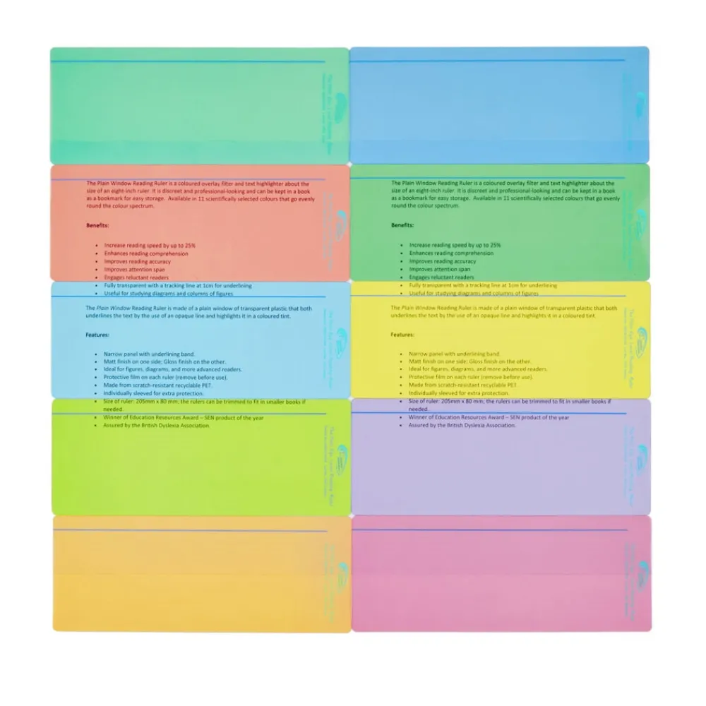 HOPTOYS Lecture<Regles De Lecture Colorees - Souligner X 10