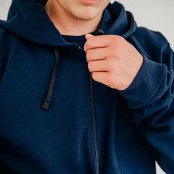 HOPTOYS Vêtements Besoins Spécifiques*Sweat A Capuche Zippe Adulte - Bleu