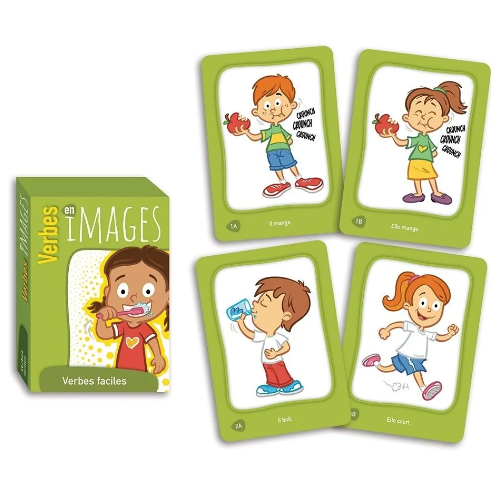 HOPTOYS Lexique, Imagerie, Langage Oral<Verbes En Images - Verbes Faciles